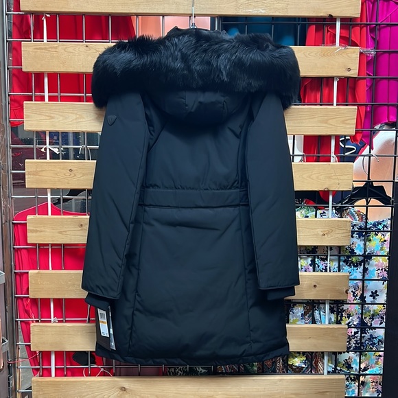 NWT,1 MADISON Detachable FOX FUR PARKA DOWN COAT,(black with black real fur) - Picture 3 of 16